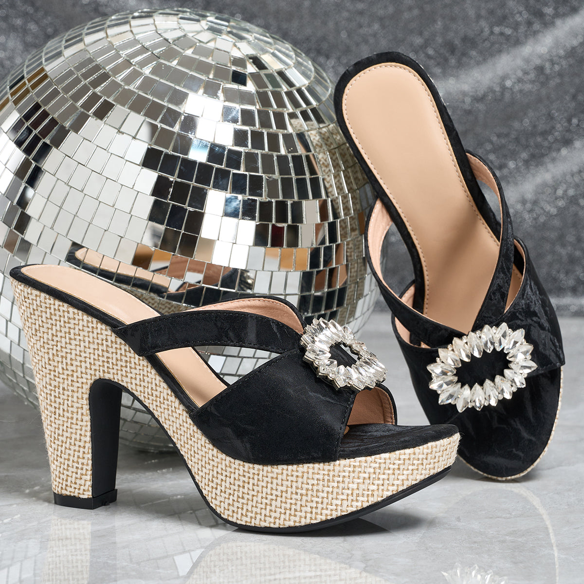 Elegant Women'S Fashionable Diamond-Embellished High-Heeled Sandals, WomenShoes