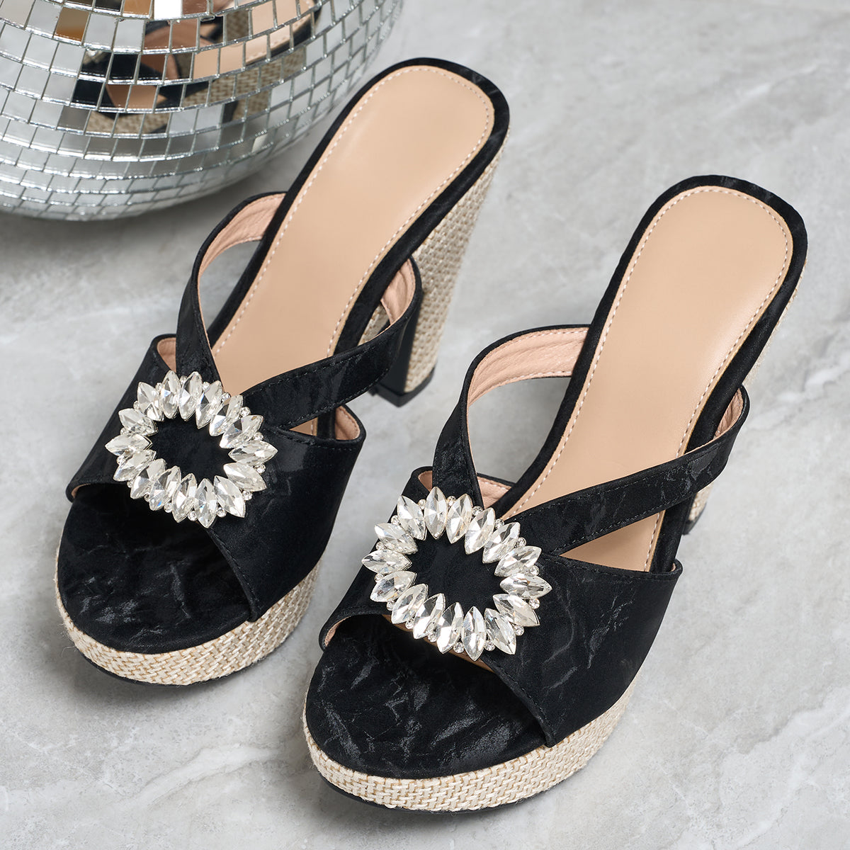 Elegant Women'S Fashionable Diamond-Embellished High-Heeled Sandals, WomenShoes
