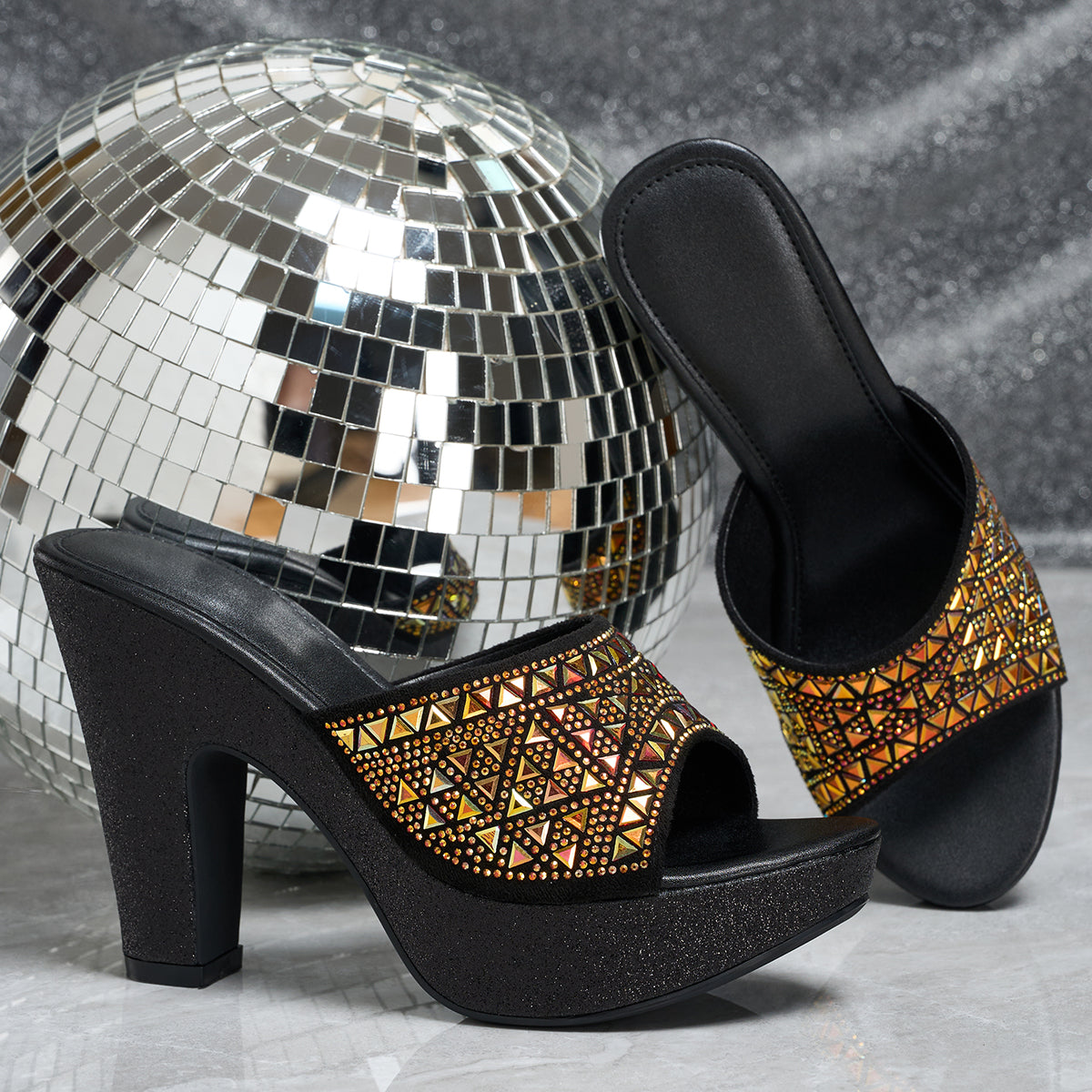 Elegant Women's Fashion Rhinestone High Heel Sandals, Women Shoes