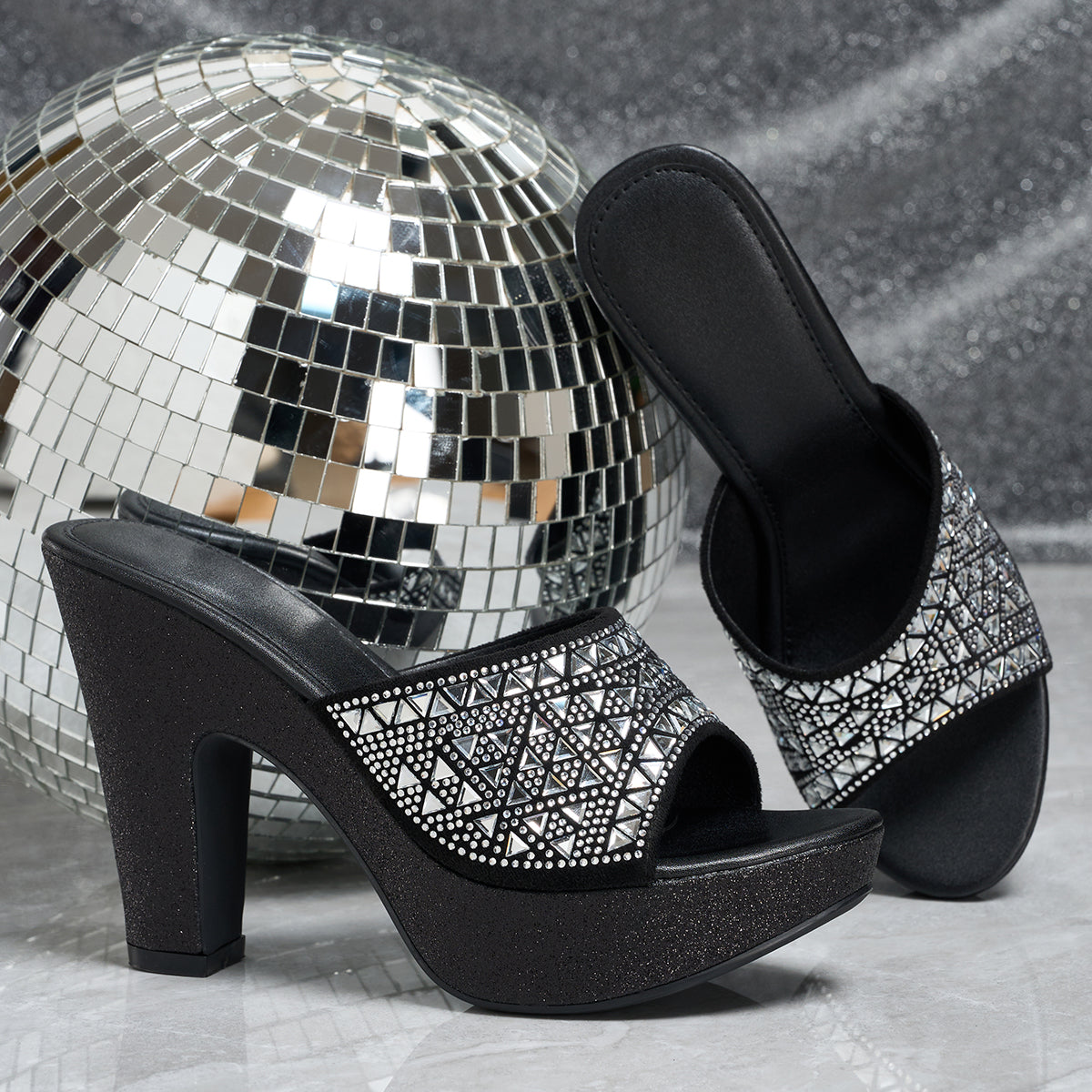 Elegant Women's Fashion Rhinestone High Heel Sandals, Women Shoes