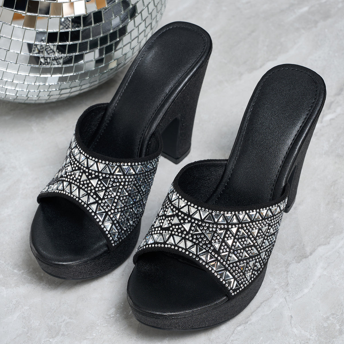 Elegant Women's Fashion Rhinestone High Heel Sandals, Women Shoes