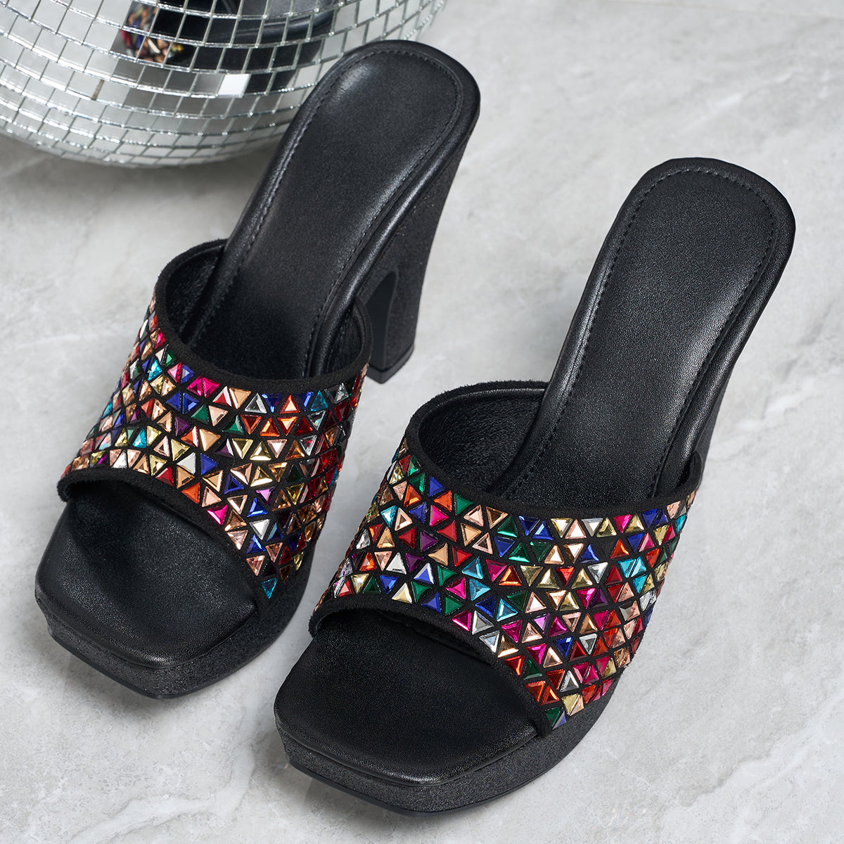 Elegant Women'S Fashionable High-Heeled Sandals Adorned with Diamonds, Women Shoes