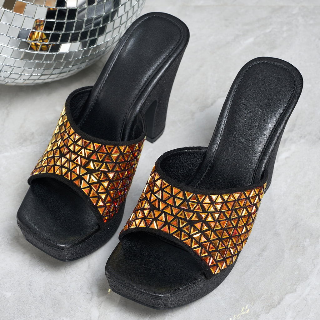 Elegant Women'S Fashionable High-Heeled Sandals Adorned with Diamonds, Women Shoes