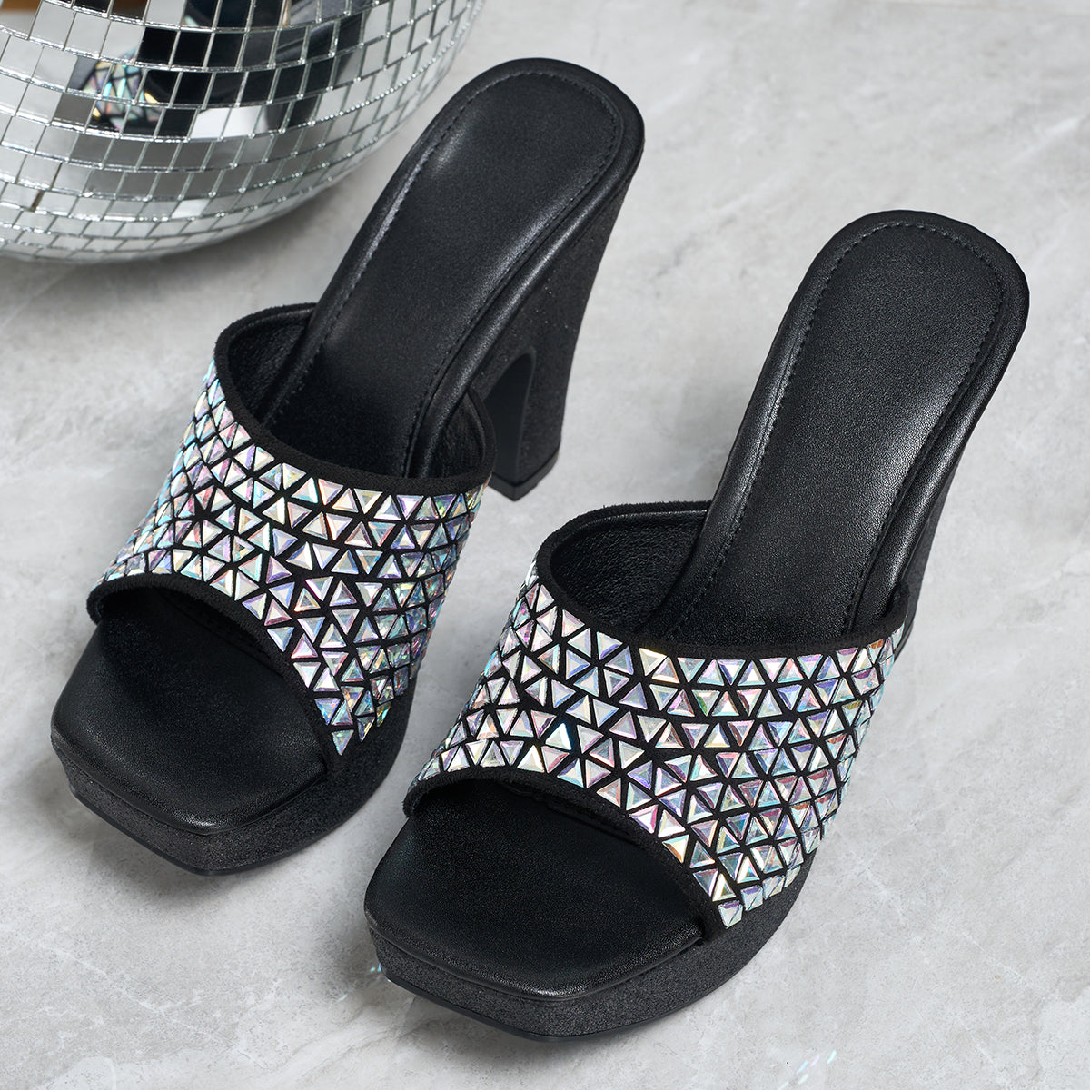 Elegant Women'S Fashionable High-Heeled Sandals Adorned with Diamonds, Women Shoes