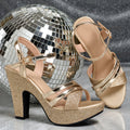 Elegant Women'S Metallic Sequined Party Wedding Shoes, Casual High-Heeled Sandals., Women Shoes