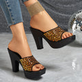 Elegant Women'S Fashionable High-Heeled Sandals Adorned with Diamonds, Women Shoes