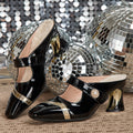 Ladies' Stylish High-Heeled Sandals That Are Comfortable And Casual, Featuring Chunky Heels And Closed Toes, Perfect for Weddings, Dances, Parties, And Casual Outings., Women Shoes