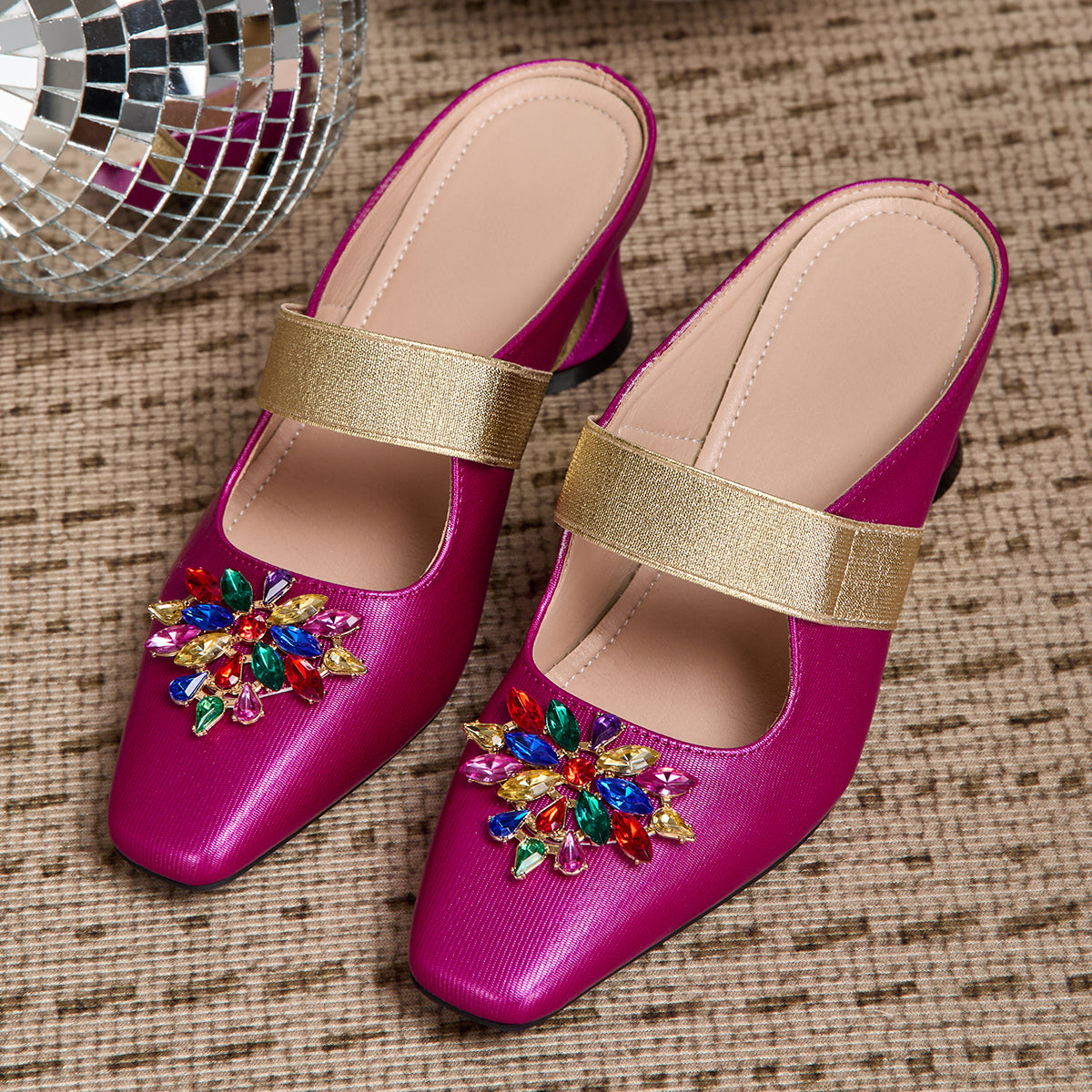 Elegant Women's High Heel Sandals, Fashionable Non-Tiring Thick Heel Slippers with Toe Cover, Suitable for Weddings, Balls, Parties, Casual Outdoor Wear, Women Shoes