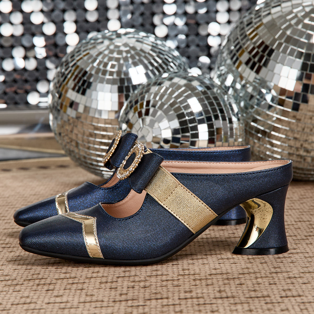 Ladies' Stylish High-Heeled Sandals with Chunky Heels And Rhinestone-Embellished Square Toes, Suitable for Weddings, Parties, And Casual Occasions., Women Shoes