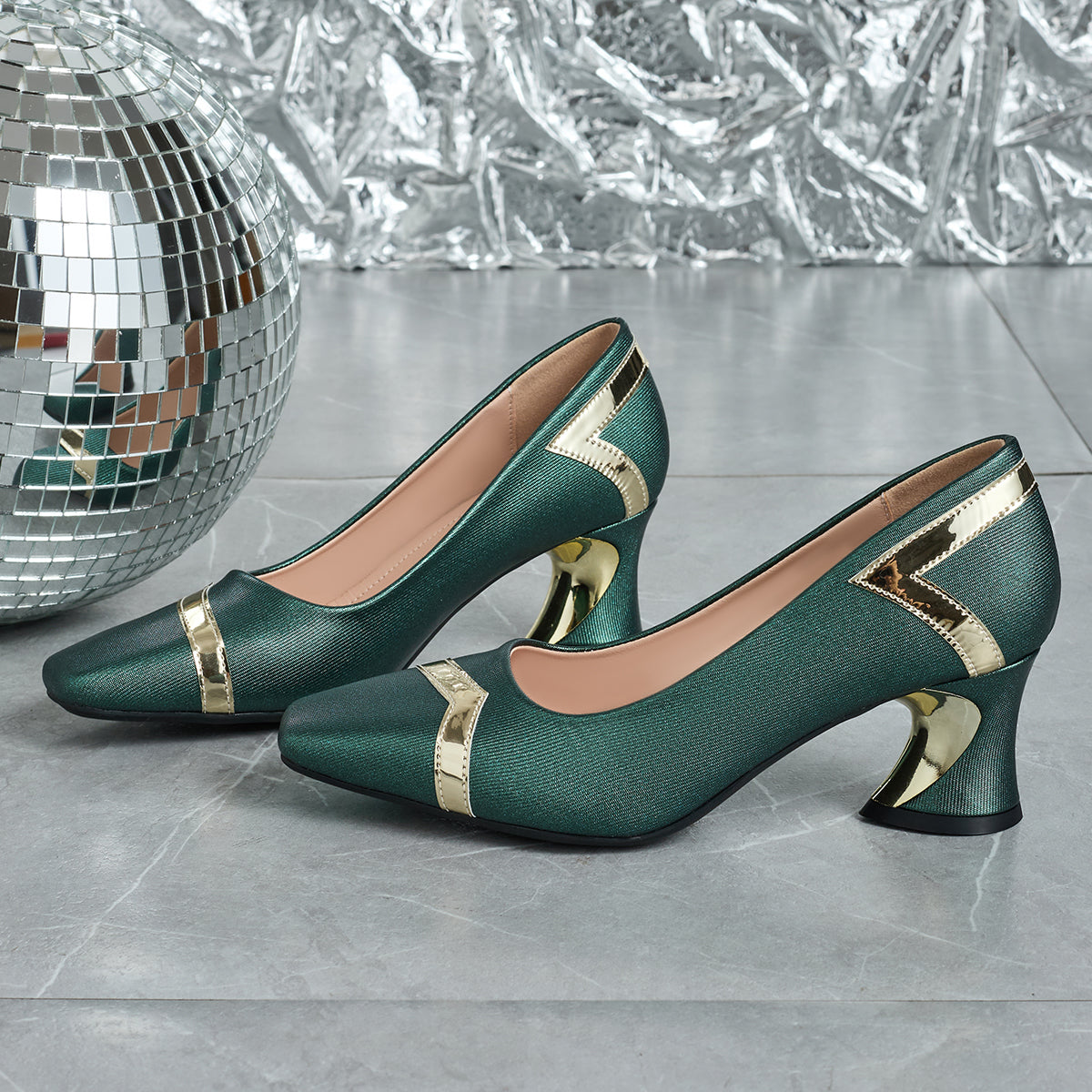 Elegant Women'S Casual Fashion Square-Toe High Heels, Suitable for All Seasons, Perfect for Parties with Comfortable Chunky Heels., Women Shoes