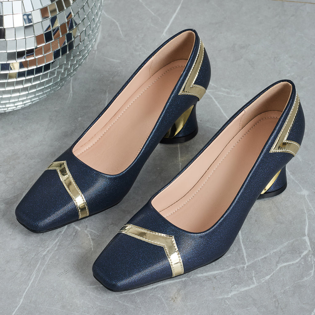 Elegant Women'S Casual Fashion Square-Toe High Heels, Suitable for All Seasons, Perfect for Parties with Comfortable Chunky Heels., Women Shoes
