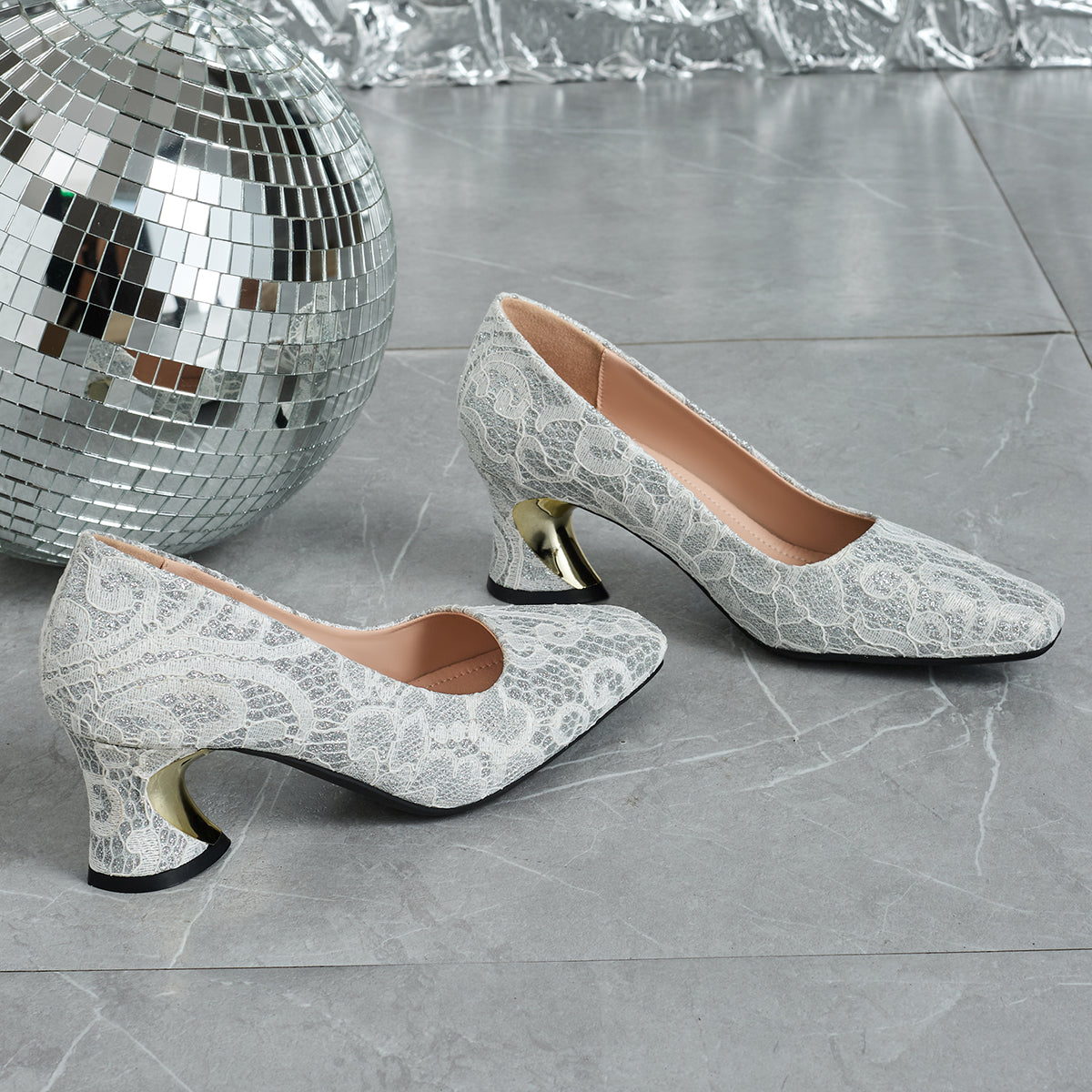 Elegant Women's Fashion Mule Square-Toe High Heels, Comfortable High Heel Chunky Heel Casual Versatile Style, Suitable for Work, Casual, Professional, Party, and Wedding, Women Shoes