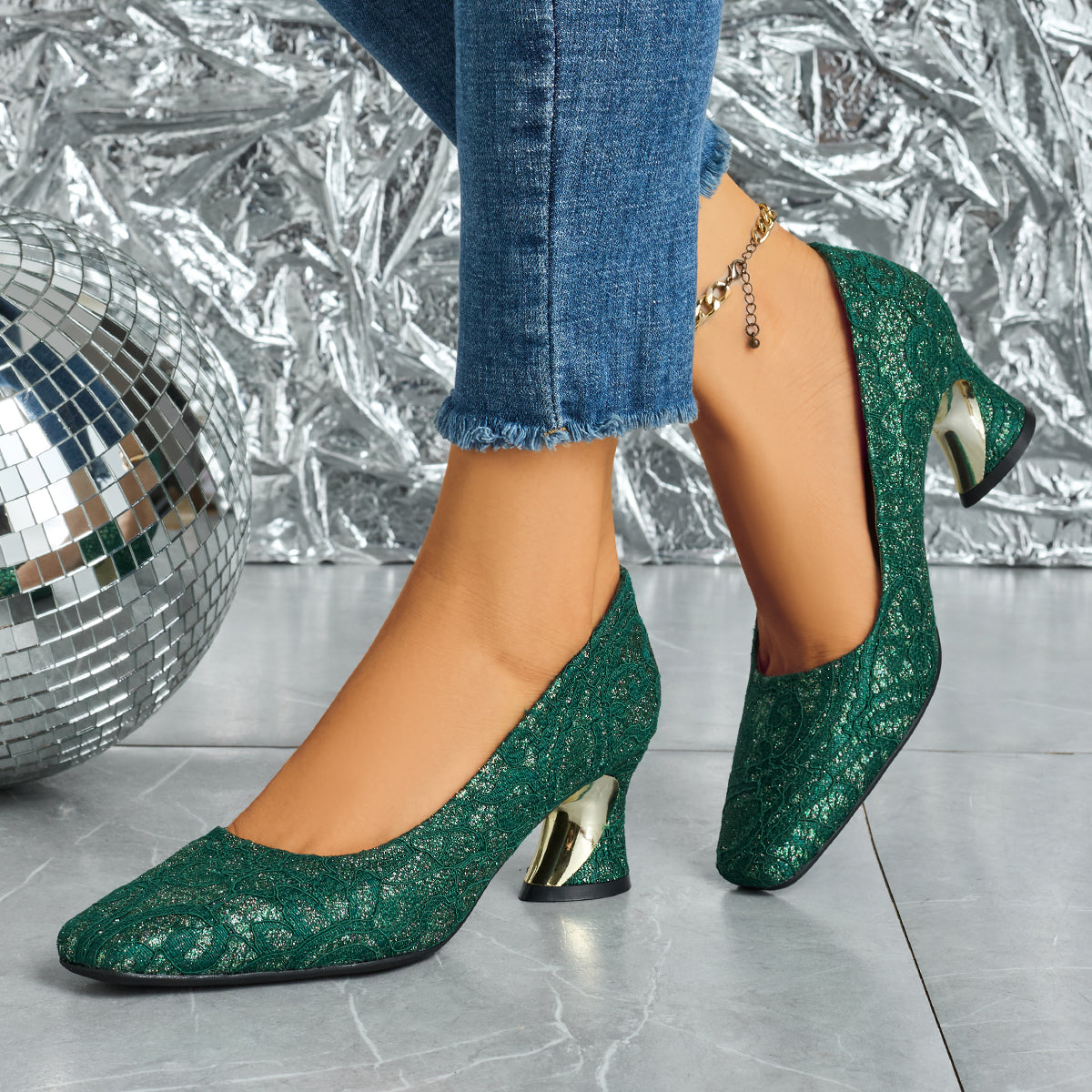 Elegant Women's Fashion Mule Square-Toe High Heels, Comfortable High Heel Chunky Heel Casual Versatile Style, Suitable for Work, Casual, Professional, Party, and Wedding, Women Shoes