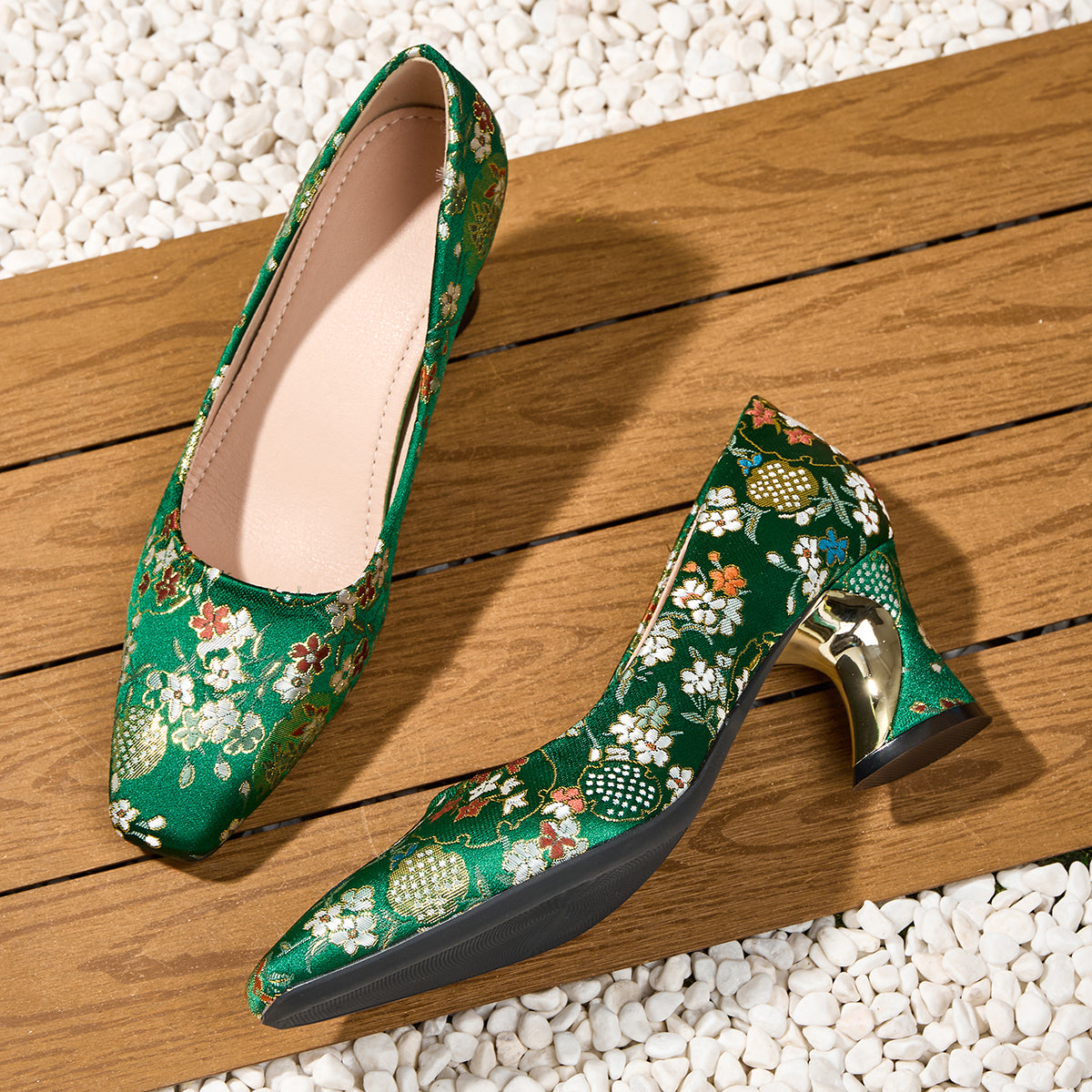 Elegant Women'S Fashionable Mule Shoes with Square Toes And Chunky Heels, Casual And Comfortable with Embroidery, Suitable for Weddings, Banquets, And Parties., Women Shoes