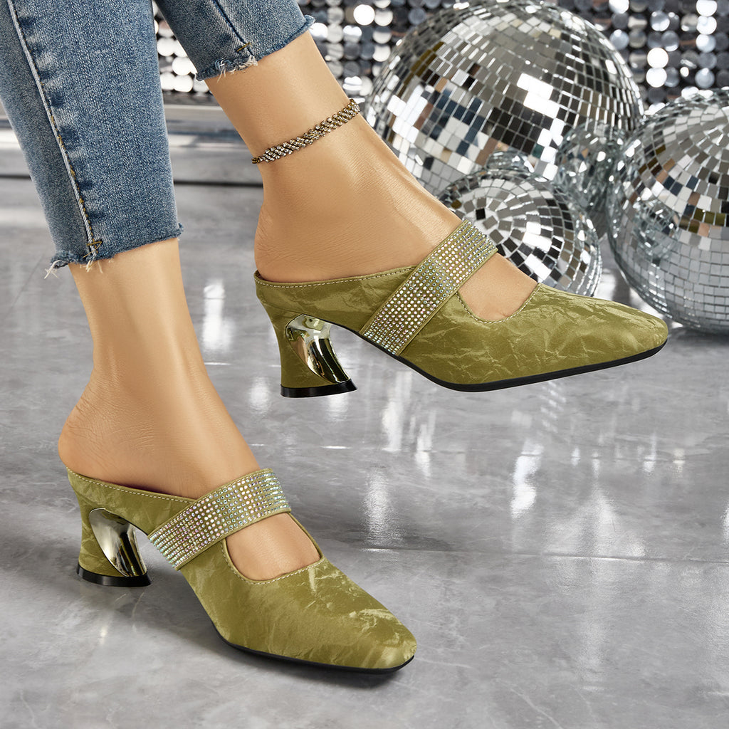 Elegant Women's Shiny Rhinestone High Heel Sandals Suitable for Dance Halls, Nightclubs, Etc, Women Shoes