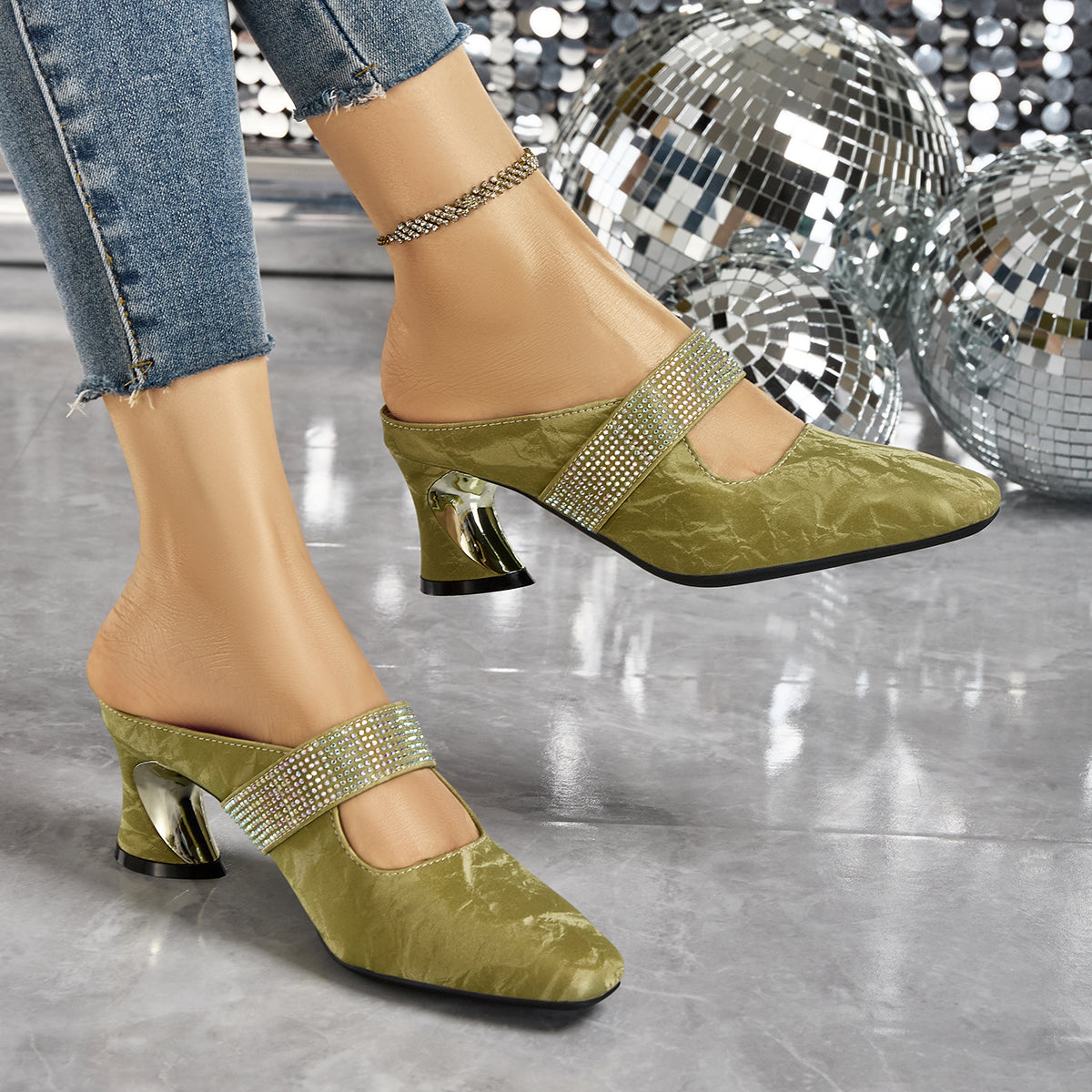 Elegant Women's Shiny Rhinestone High Heel Sandals Suitable for Dance Halls, Nightclubs, Etc, Women Shoes