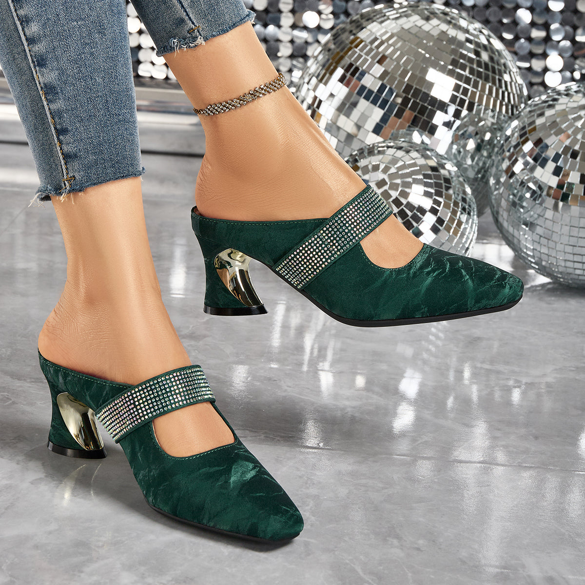 Elegant Women's Shiny Rhinestone High Heel Sandals Suitable for Dance Halls, Nightclubs, Etc, Women Shoes