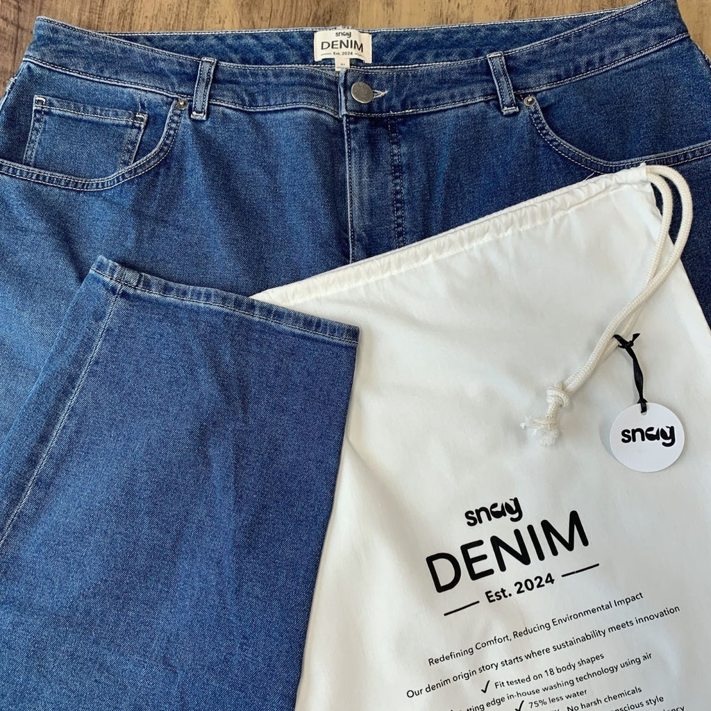 Organic Mom Jeans - Atlantic