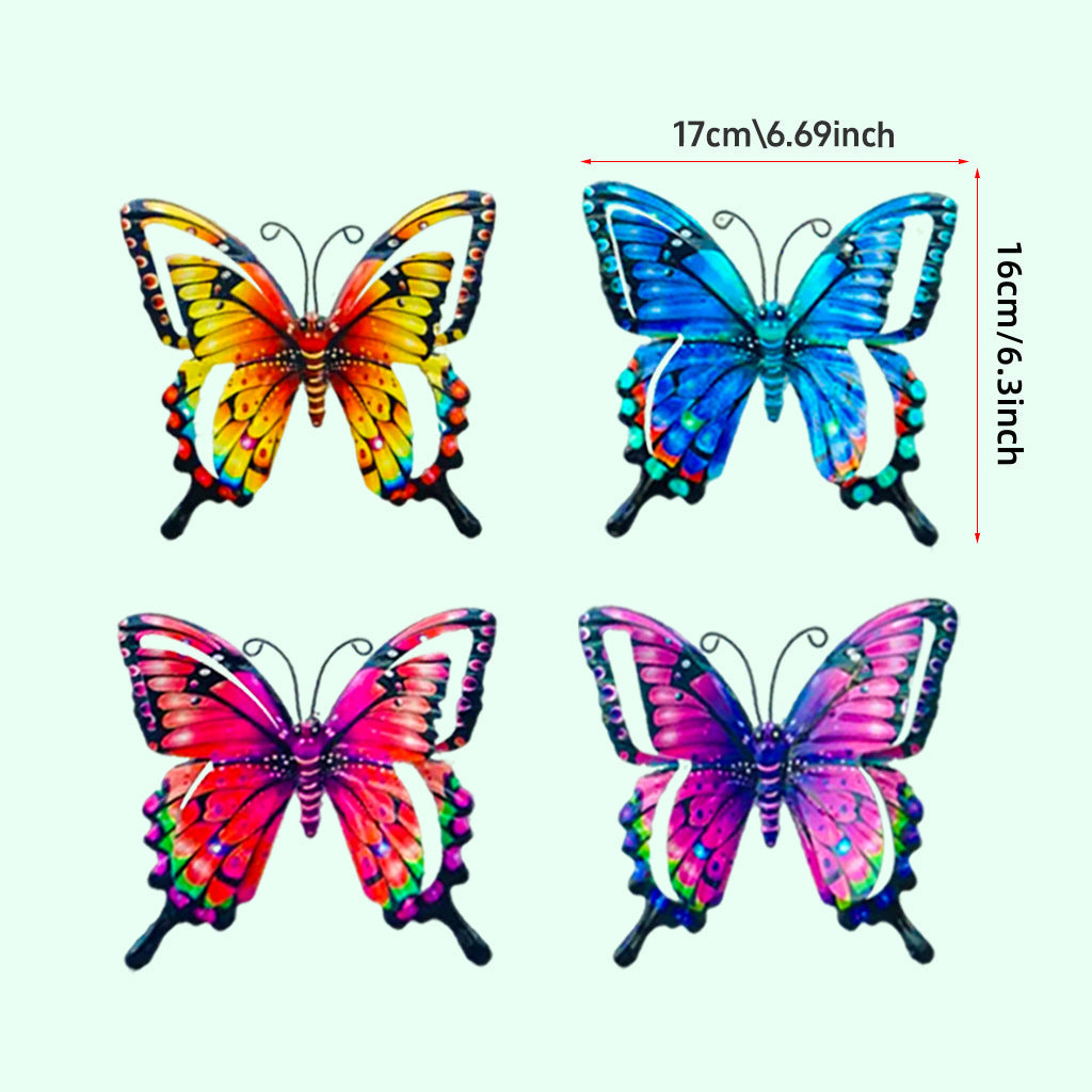 🦋Handmade Iron Butterfly Garden Decor – 4 Color Set