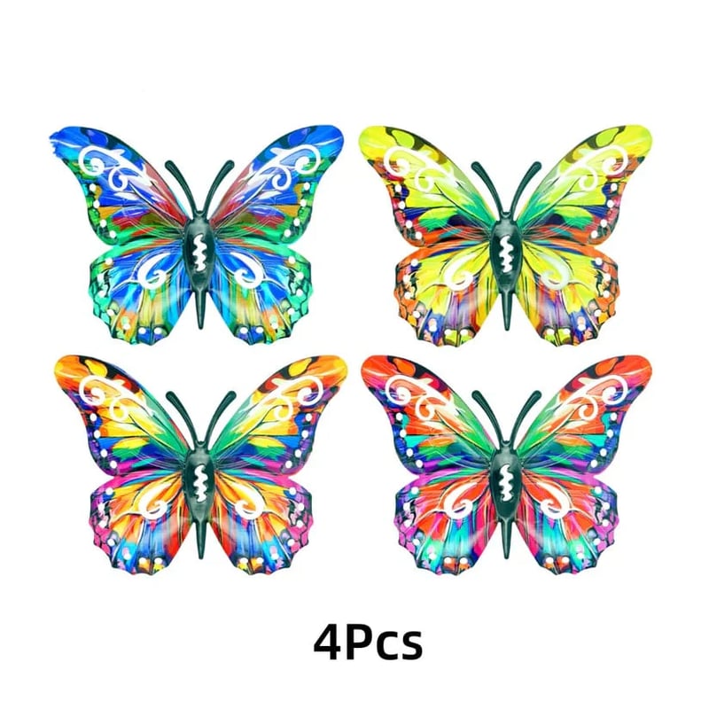 🦋Vibrant Metal Butterfly Wall Art – 4 Color Set