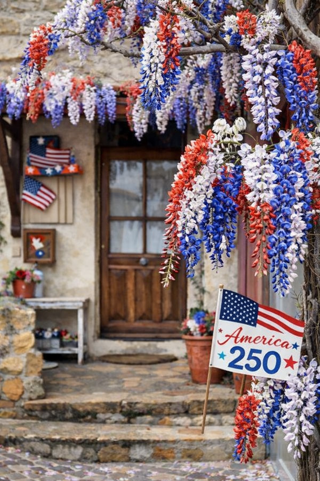 🇺🇸 Celebrate America's 250th with Red. White & Blue Wisteria Seeds 🌸