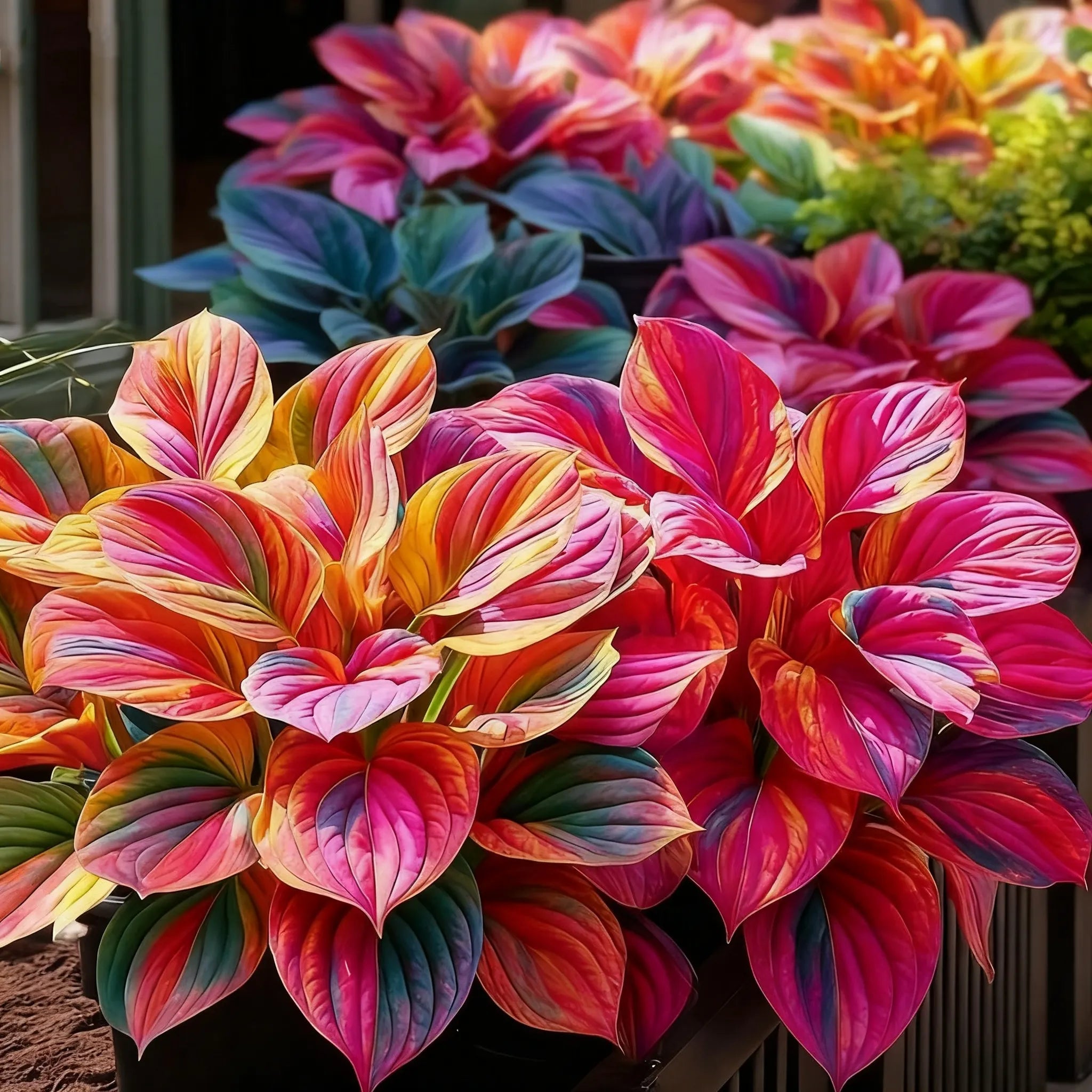 🌈🔥 Limited Edition Rainbow Flame Hostas -Rare Multicolor Foliage. Exclusive to Our Store 🌸