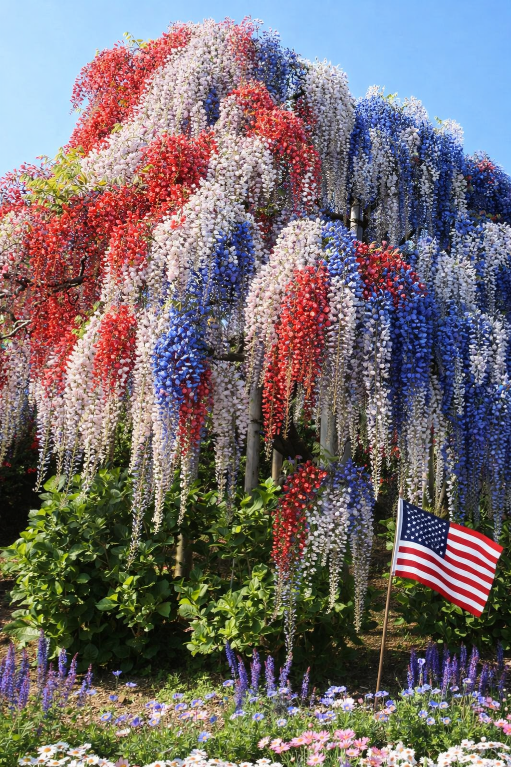 🇺🇸 Celebrate America's 250th with Red. White & Blue Wisteria Seeds 🌸