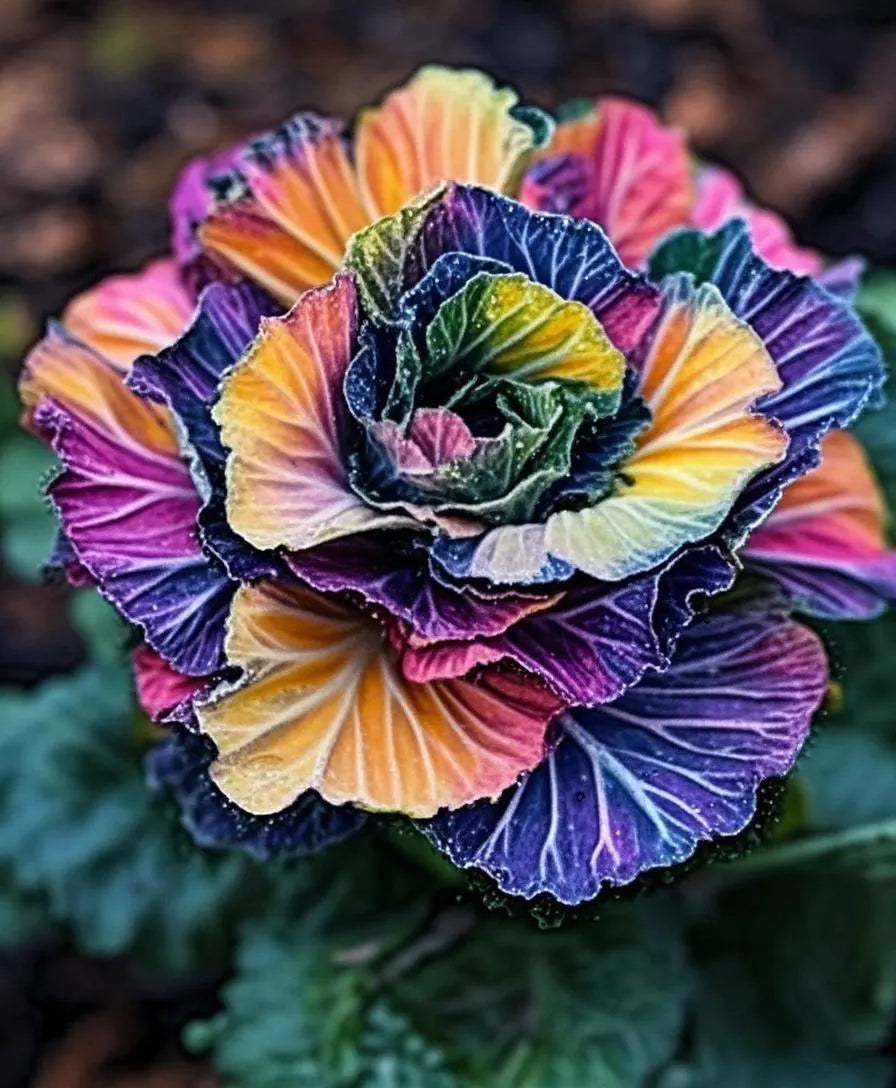 🌈 Rainbow Ornamental Cabbage Seeds