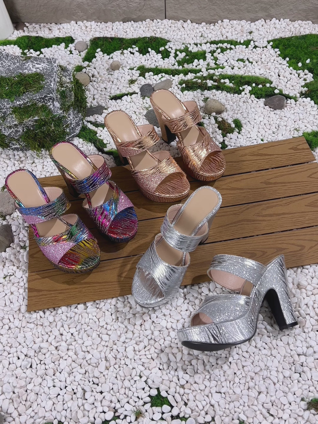 Elegant Women'S Seasonal Fashion Slip-On High-Heeled Sandals, Versatile for Parties And Weddings., Women Shoes