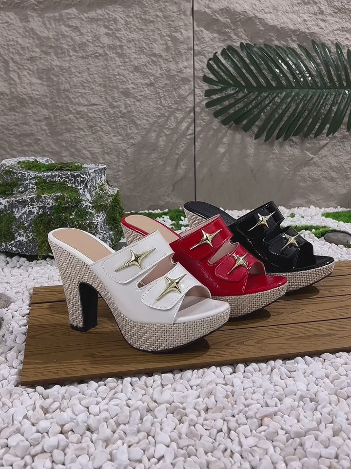 Elegant Women'S Casual Minimalist High-Heeled Sandals with Solid Color And Metal Buckle, Versatile Shoes Suitable for Parties, Banquets, And Leisure., Women Shoes