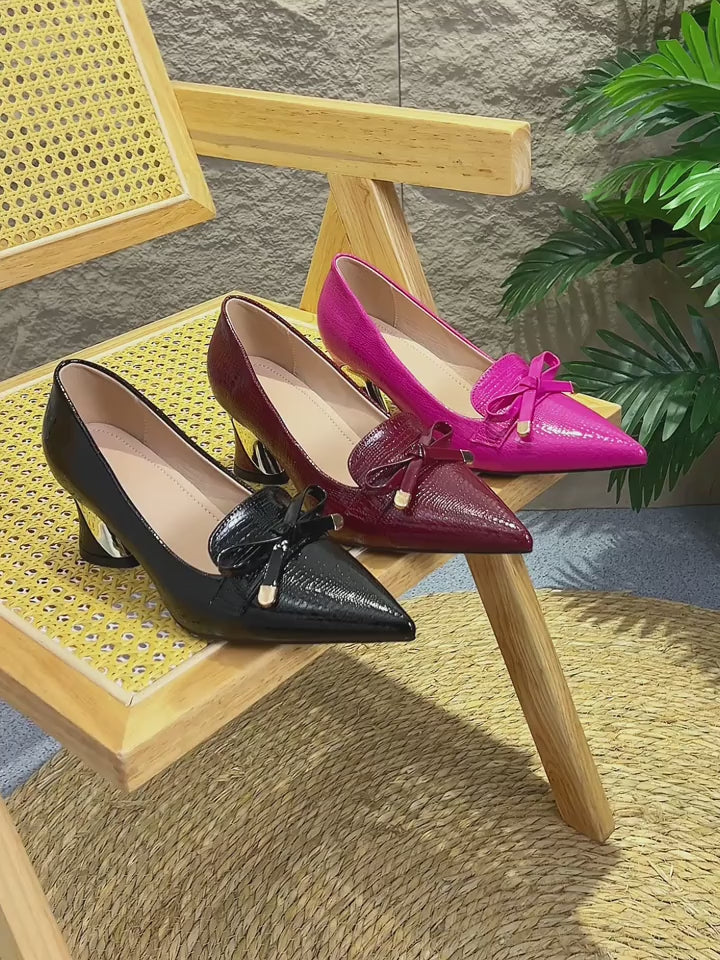 Ladies' Casual Deep Mouth Pointed Toe High Heels, Comfortable Chunky Heel Versatile Style., Women Shoes