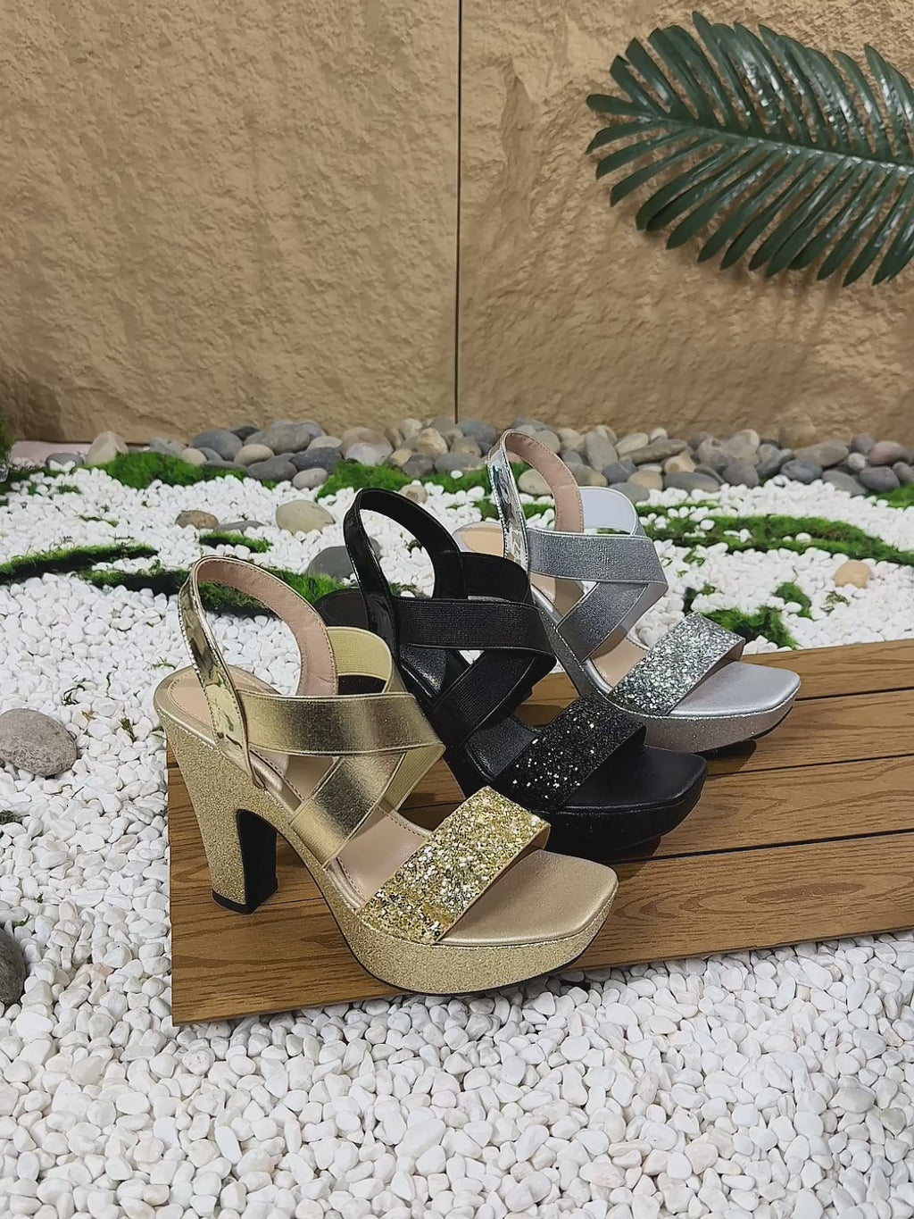 Women's Fashion Elegant Sequined Square-Toe High Heel Sandals, Suitable for Evening Dress Parties, Women Shoes